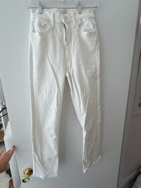 MOTHER White High Waisted Rider Ankle Jeans - never worn